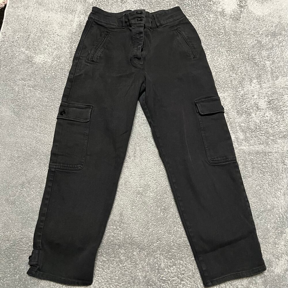 Wilfred Free Aritzia Pants Jeans Womens 12 Black Baggy Wide Leg Cargo High Rise
